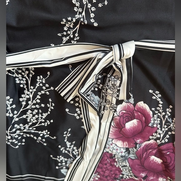 Ny‎ Collection tie waist dress floral plus size 2X nwt Fall School Teacher plum - Picture 3 of 4